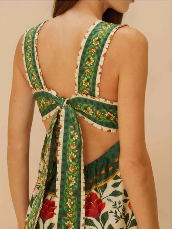 Farm Rio Maxi Button Cotton Floral Front Closure Dress size M - Picture 4 of 8